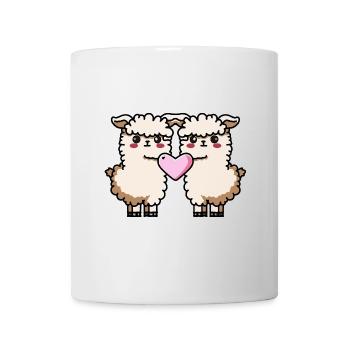 Alpaga Lama Couple Coeur - Mug blanc - blanc - Devant