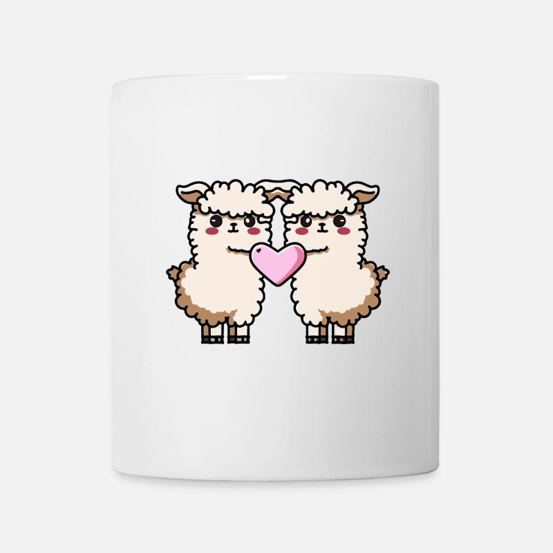 Alpaka Llama Paar Herz - Tasse - Weiß