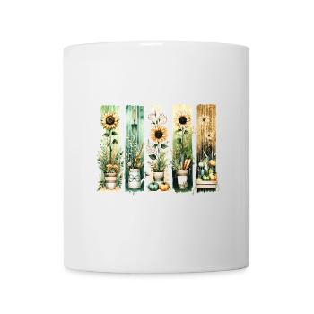 Vintage Gartenblumen Frau Pflanzgefäß - Tasse - Weiß - Vorne