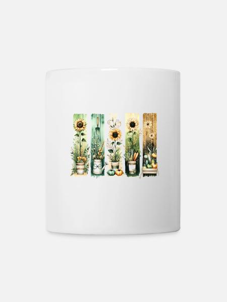 Vintage Gartenblumen Frau Pflanzgefäß - Tasse - Weiß