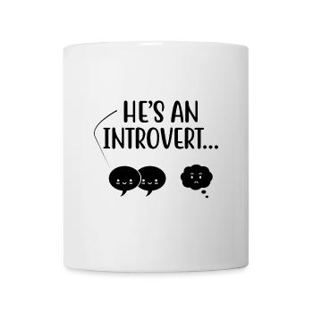 He’s An Introvert Sayings For Introverts - Mug - white - Front