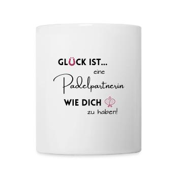 padel Paddel Partnerin Geschenk Tennis Glück ist - Tasse - Weiß - Vorne
