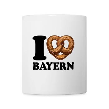 J’aime le Bavier et les bretzels - Coeur - Hobby - Mug blanc - blanc - Devant