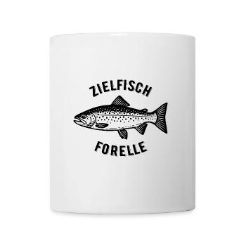 Zielfisch Forelle - Fisch - Angler Geschenk - Tasse - Weiß - Vorne