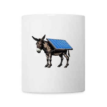 Solaire - Âne - Animal de bât, Âne de bât, Panneau solaire - Mug blanc - blanc - Devant