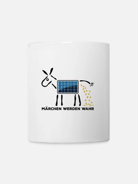 Solar Märchen werden wahr, Goldesel Photovoltaik - Tasse - Weiß