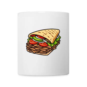 Döner Kebab Dürüm Yufka Sandwich Cuisine de rue allemande - Mug blanc - blanc - Devant