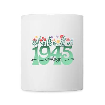 Motif Fleurs 1945 Fête Anniversaire Femme 80 Ans - Mug blanc - blanc - Devant
