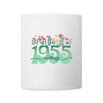 Blumenmuster 1955 Geburtstagsfeier Frau 70 Jahre - Tasse - Weiß - Vorne