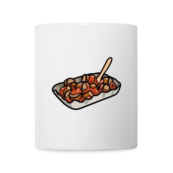 Comic Currywurst Bratwurst Curry & Ketchup Sauce - Mug - white - Front