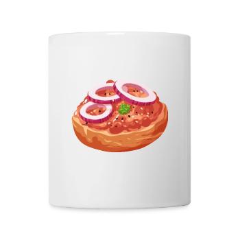 Comic Mettbrötchen Mett Hack Brötchen Zwiebeln - Mug - white - Front