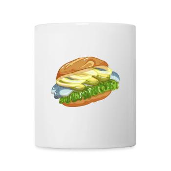 Bismarck Hering Fischbrötchen Fischmarkt Hamburg - Tasse - Weiß - Vorne