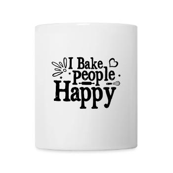 Ich backe Menschen glücklich backen Brot Konditorei Bäcker - Tasse - Weiß - Vorne