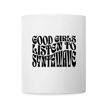 Mädchen hören Synthwave-Musik - Tasse - Weiß - Vorne