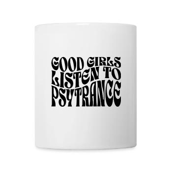 Mädchen hören Psytrance-Musik - Tasse - Weiß - Vorne