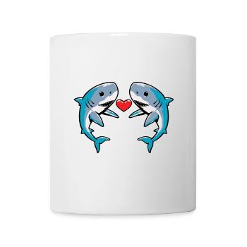 Shark Couple Heart - Mug - white - Front