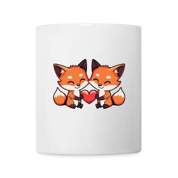 Fuchs Paar Herz - Tasse - Weiß - Vorne