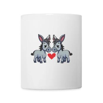 Esel Paar Valentinstag - Tasse - Weiß - Vorne