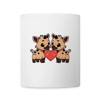 Hyène Couple Saint-Valentin - Mug blanc - blanc - Devant