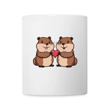 Biber Paar Valentinstag - Tasse - Weiß - Vorne