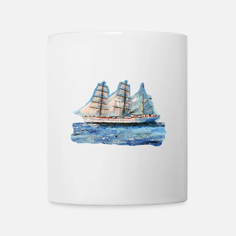 Historisches Segelschiff Gorch Fock - Tasse - Weiß