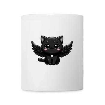 Gothic Angel Cat Cute Black Dark Wings - Mug - white - Front