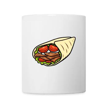 Döner Kebab Dürüm Yufka Sandwich Cuisine de rue allemande - Mug blanc - blanc - Devant