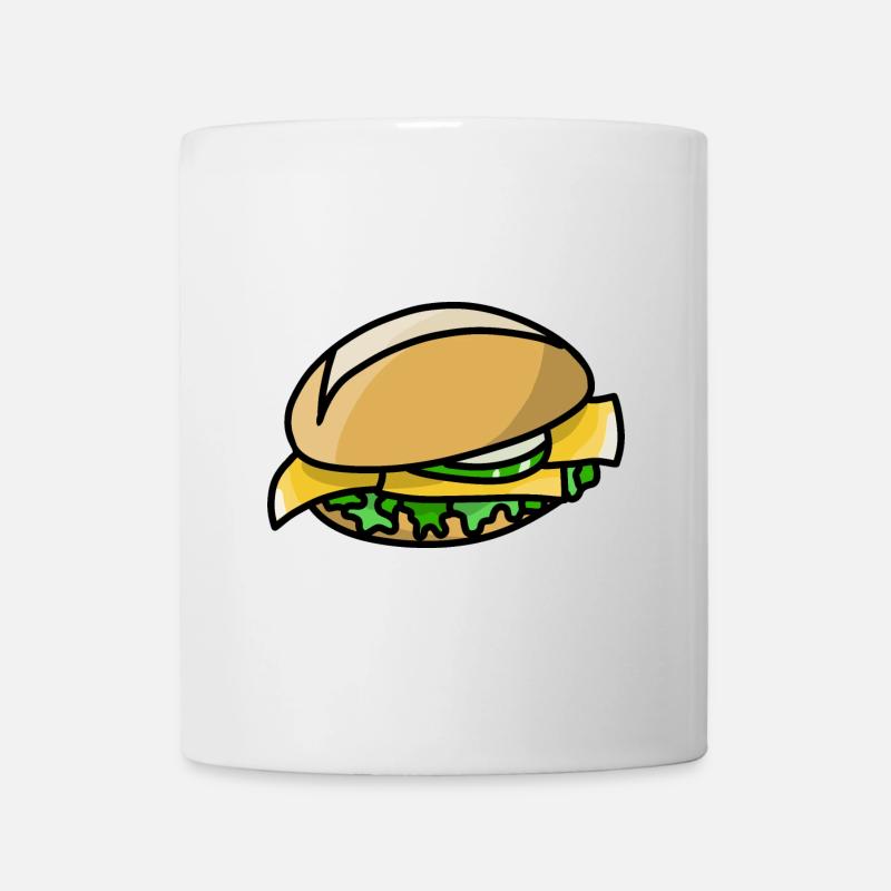 Käsebrötchen belegtes Brötchen mit Käse & Gurke - Tasse - Weiß