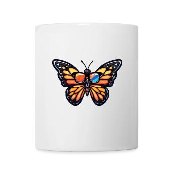 Papillon Bande dessinée cool - Mug blanc - blanc - Devant