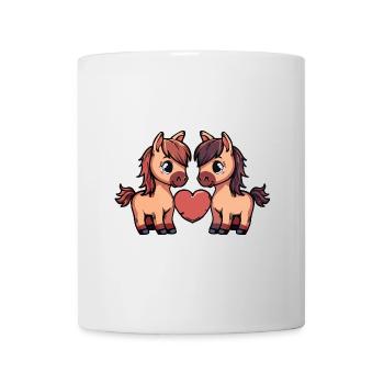 Couple Cheval Coeur - Mug blanc - blanc - Devant