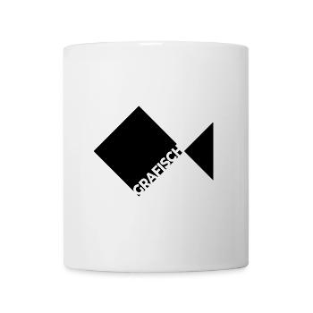 Grafisch - Fisch - Angler Geschenk - Tasse - Weiß - Vorne