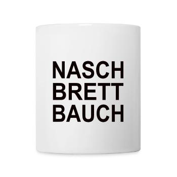 Lustige Sprüche Naschbrettbauch Geschenkidee - Tasse - Weiß - Vorne