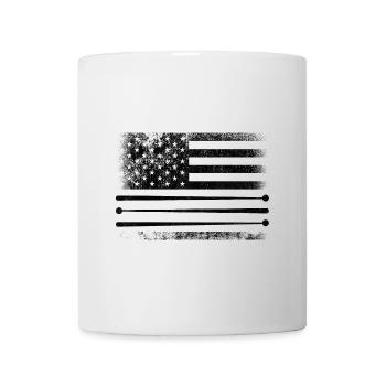 Drapeau américain tambour Patriot Tambour Mélomane Dru - Mug blanc - blanc - Devant