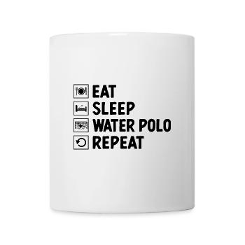 Essen Schlaf Wasserball Wiederholung Aquatic Polo Spieler - Tasse - Weiß - Vorne