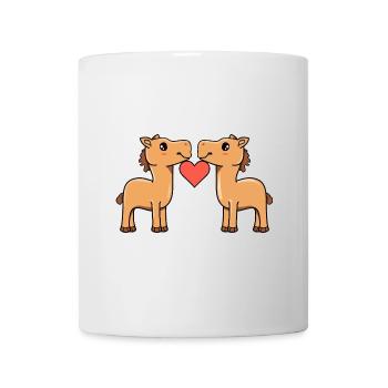 Couple Chameau Coeur - Mug blanc - blanc - Devant