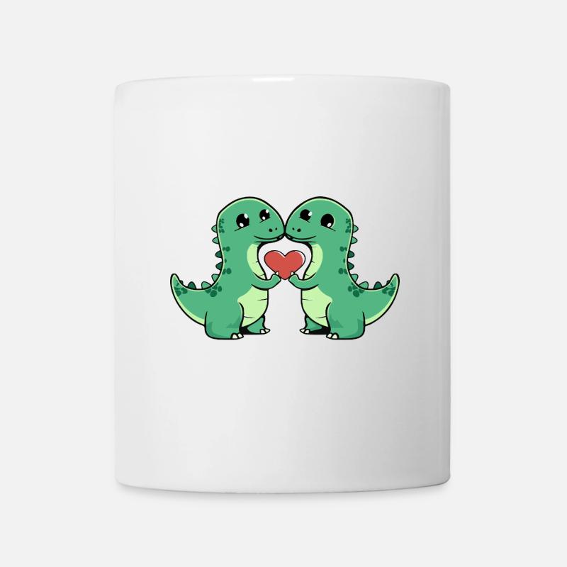 Dinosaurier brontosaurus Paar Herz - Tasse - Weiß