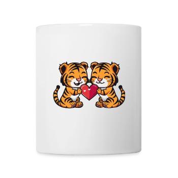 Couple Tigre Coeur - Mug blanc - blanc - Devant