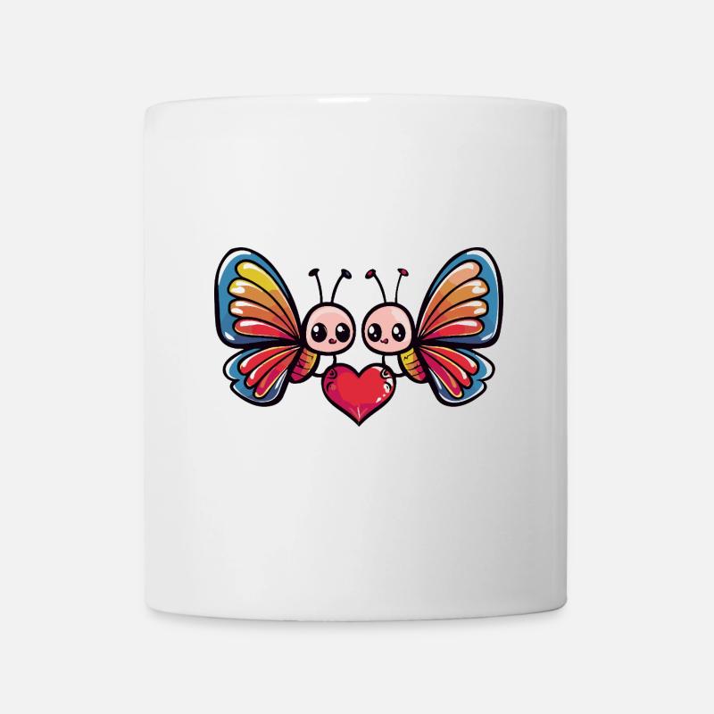 Schmetterling Paar Valentinstag - Tasse - Weiß