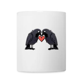 Corbeau Couple Crow e Saint-Valentin - Mug blanc - blanc - Devant