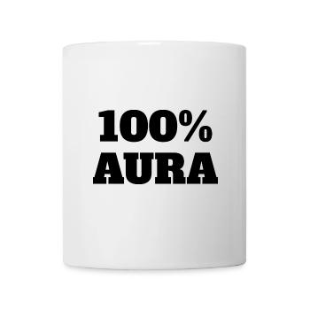100% Aura Level Punkte Humor Meme Aura - Tasse - Weiß - Vorne