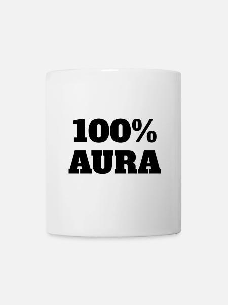 100% Aura Level Punkte Humor Meme Aura - Tasse - Weiß