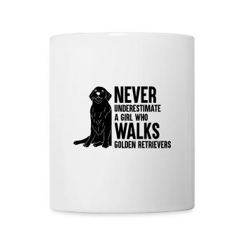 Never Underestimate A Girl Who Walks Golden Retrie - Mug - white - Front
