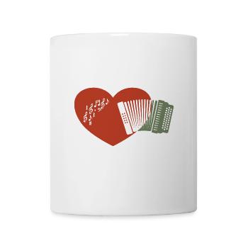 Accordion heart with notes of Styrian music - Mug - white - Front