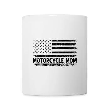 Drapeau Américain Moto Maman Patriote Motard Mère - Mug blanc - blanc - Devant