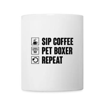 Siroter Café Pet Boxer Répéter Caffeine Lover Dog - Mug blanc - blanc - Devant