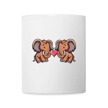 Couple de mammouth Coeur - Mug blanc - blanc - Devant