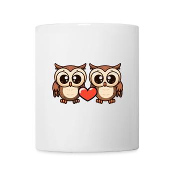 Eule Paar Herz - Tasse - Weiß - Vorne