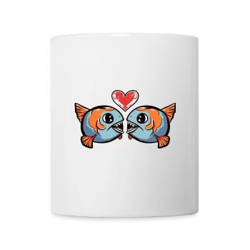 Piranha Paar Fische Valentinstag - Tasse - Weiß - Vorne