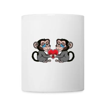 Coeur de Singe Saint-Valentin - Mug blanc - blanc - Devant