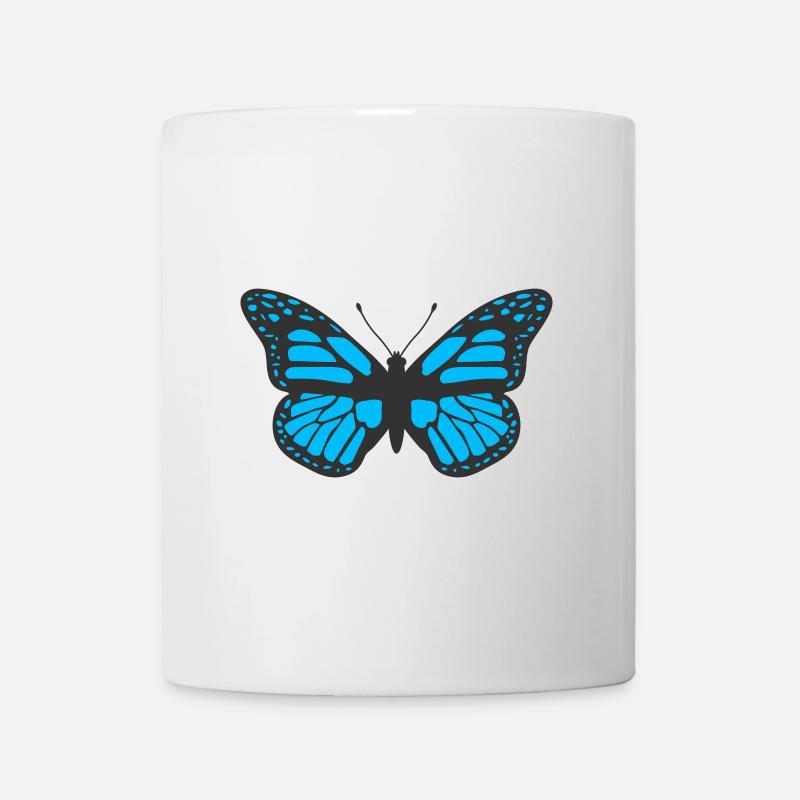 Blue Butterfly icon symbol logo moth - Mug - white